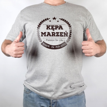 Szary t-shirt z logiem Kępa Marzeń